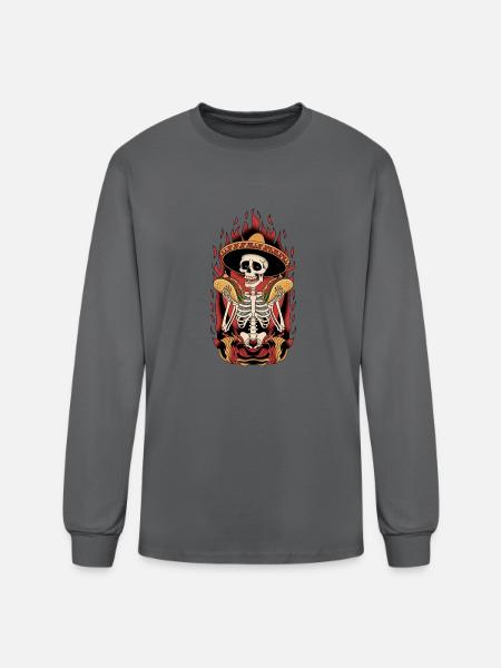 tacos - mexican food - Men's Long Sleeve T-Shirt - charcoal