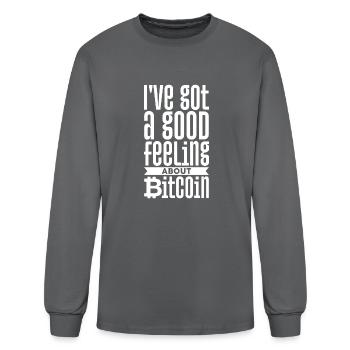 I ve Got A Good Feeling About Bitcoin Hodl - Men's Long Sleeve T-Shirt - charcoal - Front