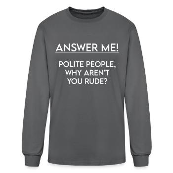 Question mark, the best question mark - Men's Long Sleeve T-Shirt - charcoal - Front