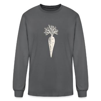 Carrot White - Men's Long Sleeve T-Shirt - charcoal - Front