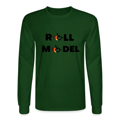 Roll model in a wheelchair, for wheelchair users - Men's Long Sleeve T-Shirt