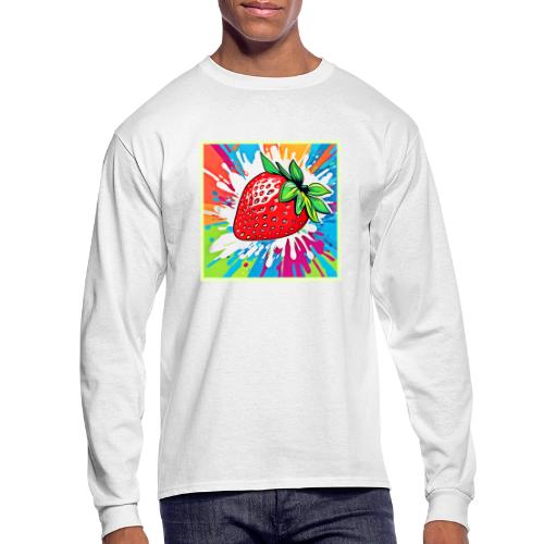 Vibrant Strawberry Artwork - Men's Long Sleeve T-Shirt