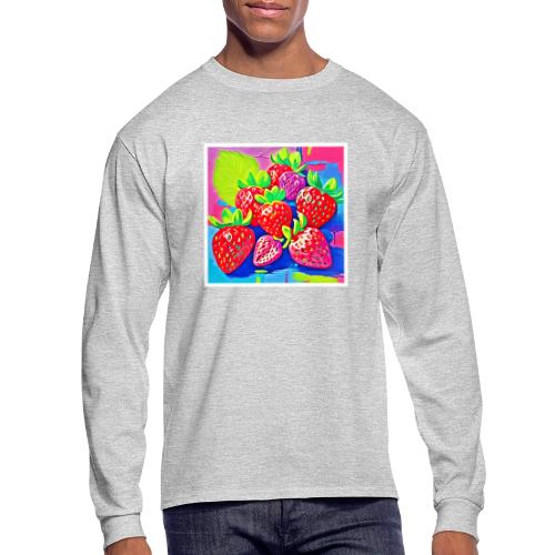 Pop Art Strawberries - Men's Long Sleeve T-Shirt