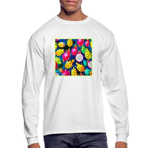 Dragon Fruit Pattern Art - Men's Long Sleeve T-Shirt