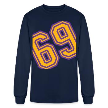 69 number sixty nine - Men's Long Sleeve T-Shirt - navy - Front