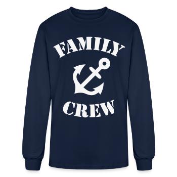 Family Crew (Anchor / Crew Complement / White) - Men's Long Sleeve T-Shirt - navy - Front