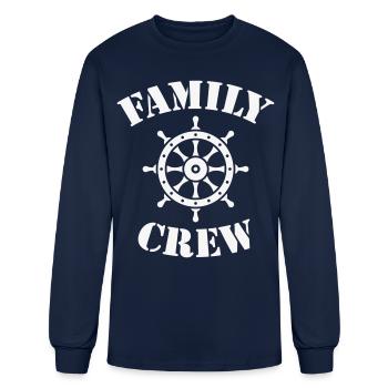 Family Crew (Ship's Wheel / Crew Complement / W) - Men's Long Sleeve T-Shirt - navy - Front