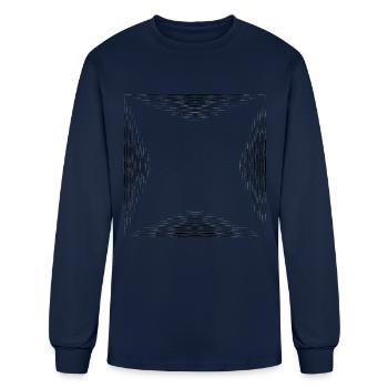 Square geometry optical illusion - Men's Long Sleeve T-Shirt - navy - Front