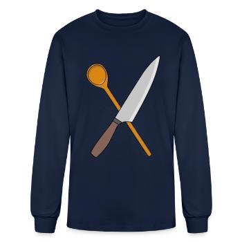 Cook Cooking Kitchen Kitchen knives Food - Men's Long Sleeve T-Shirt - navy - Front
