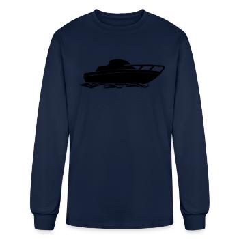 Motor boat design for motor boaters - Men's Long Sleeve T-Shirt - navy - Front