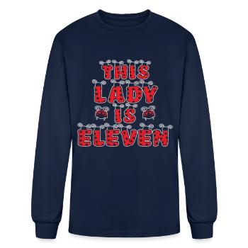 This Lady Is Eleven Birthday Science Entomologist - Men's Long Sleeve T-Shirt - navy - Front