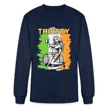 THIRSTY ON ST. PATRICK'S DAY - Men's Long Sleeve T-Shirt - navy - Front