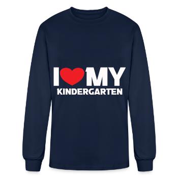I love my Kindergarten - Men's Long Sleeve T-Shirt - navy - Front