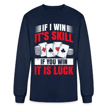 Poker Blackjack Cards Royal Flush Gambling Casino - Men's Long Sleeve T-Shirt - navy - Front