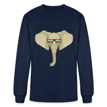 Elephant Gift For Trunk Africa Wilderness Zoo - Men's Long Sleeve T-Shirt - navy - Front