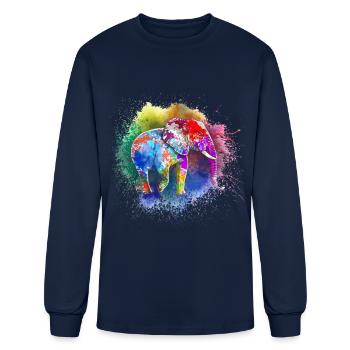 Elephant Gift For Trunk Africa Wilderness Zoo - Men's Long Sleeve T-Shirt - navy - Front