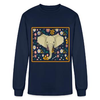 Elephant Gift For Trunk Africa Wilderness Zoo - Men's Long Sleeve T-Shirt - navy - Front