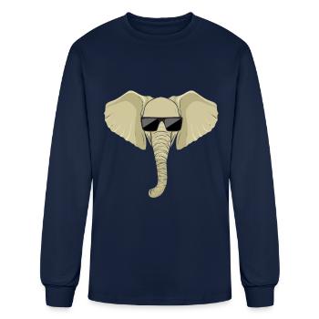 Elephant Gift For Trunk Africa Wilderness Zoo - Men's Long Sleeve T-Shirt - navy - Front