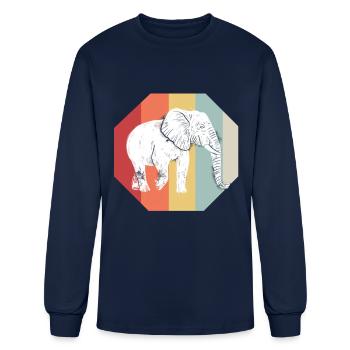 Elephant Gift For Trunk Africa Wilderness Zoo - Men's Long Sleeve T-Shirt - navy - Front