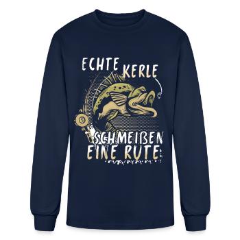 Cadeau de pêche Pêcheur Pêcheur Petri Heil Rod - T-shirt à manches longues Homme - marine - Devant