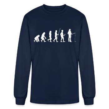 Cadeau de pêche Pêcheur Pêcheur Petri Heil Rod - T-shirt à manches longues Homme - marine - Devant
