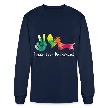 Dachshund Gift Dixie Wiener Doxie Dackel - Men's Long Sleeve T-Shirt - navy - Front