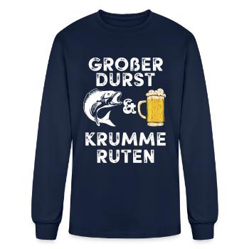 Cadeau de pêche Pêcheur Pêcheur Petri Heil Rod - T-shirt à manches longues Homme - marine - Devant