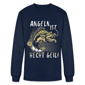 Cadeau de pêche Pêcheur Pêcheur Petri Heil Rod - T-shirt à manches longues Homme - marine - Devant