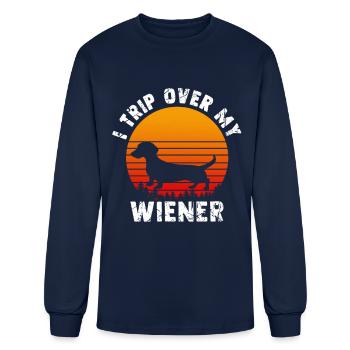 Dachshund Gift Dixie Wiener Doxie Dackel - Men's Long Sleeve T-Shirt - navy - Front