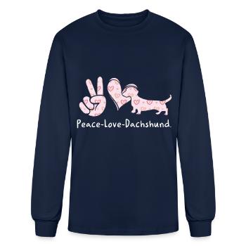 Dachshund Gift Dixie Wiener Doxie Dackel - Men's Long Sleeve T-Shirt - navy - Front