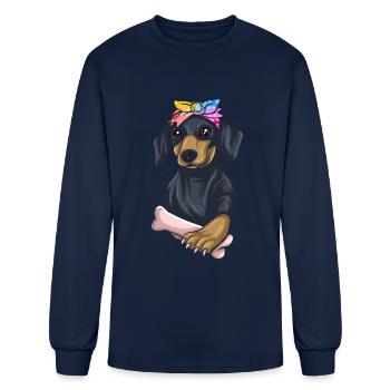 Dachshund Gift Dixie Wiener Doxie Dackel - Men's Long Sleeve T-Shirt - navy - Front