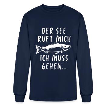 Cadeau de pêche Pêcheur Pêcheur Petri Heil Rod - T-shirt à manches longues Homme - marine - Devant