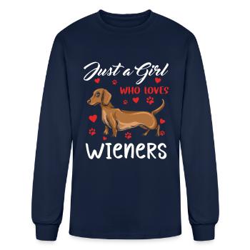 Dachshund Gift Dixie Wiener Doxie Dackel - Men's Long Sleeve T-Shirt - navy - Front