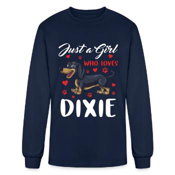 Dachshund Gift Dixie Wiener Doxie Dackel - Men's Long Sleeve T-Shirt - navy - Front