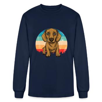 Dachshund Gift Dixie Wiener Doxie Dackel - Men's Long Sleeve T-Shirt - navy - Front