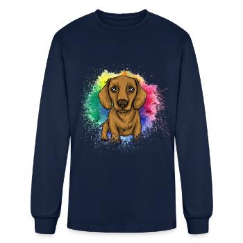 Dachshund Gift Dixie Wiener Doxie Dackel - Men's Long Sleeve T-Shirt - navy - Front