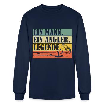 Cadeau de pêche Pêcheur Pêcheur Petri Heil Rod - T-shirt à manches longues Homme - marine - Devant