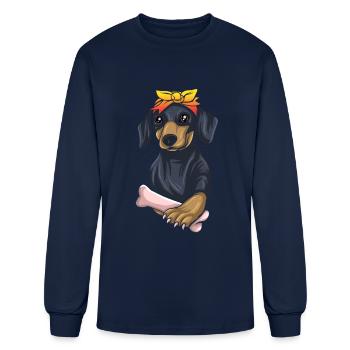 Dachshund Gift Dixie Wiener Doxie Dackel - Men's Long Sleeve T-Shirt - navy - Front