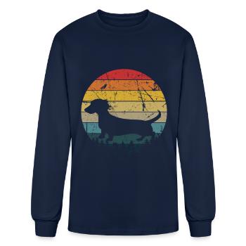 Dachshund Gift Dixie Wiener Doxie Dackel - Men's Long Sleeve T-Shirt - navy - Front