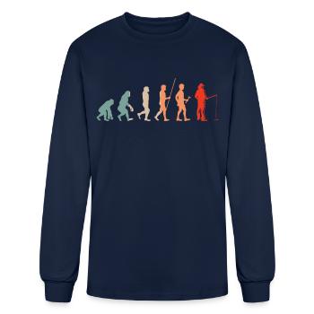 Cadeau de pêche Pêcheur Pêcheur Petri Heil Rod - T-shirt à manches longues Homme - marine - Devant