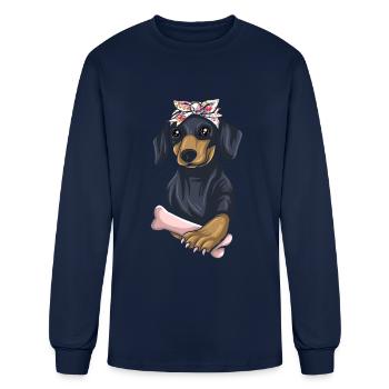 Dachshund Gift Dixie Wiener Doxie Dackel - Men's Long Sleeve T-Shirt - navy - Front