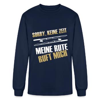 Cadeau de pêche Pêcheur Pêcheur Petri Heil Rod - T-shirt à manches longues Homme - marine - Devant