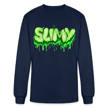 slimy : cool modern drip design - Men's Long Sleeve T-Shirt - navy - Front