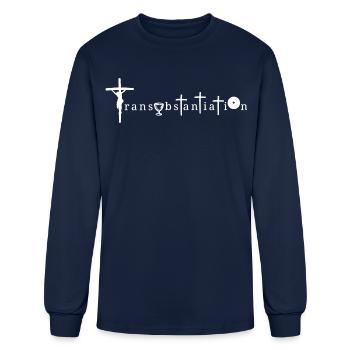 Transubstantiation – Eucharist & Holy Communion Ty - Men's Long Sleeve T-Shirt - navy - Front