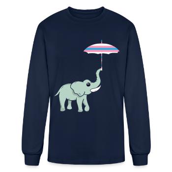 Elephant Gift For Trunk Africa Wilderness Zoo - Men's Long Sleeve T-Shirt - navy - Front
