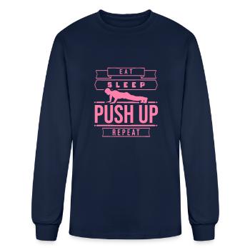 Push Ups - Men's Long Sleeve T-Shirt - navy - Front