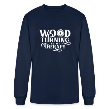 Woodturning Turn Timber Wood Turning - Men's Long Sleeve T-Shirt - navy - Front
