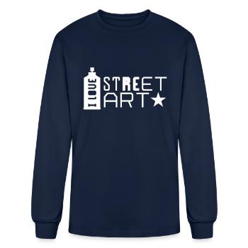 I love street art Streetart Artist Spray Graffiti - Men's Long Sleeve T-Shirt - navy - Front