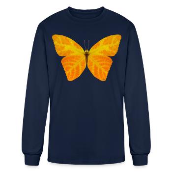 Aspen Leaf Butterfly 3 - Men's Long Sleeve T-Shirt - navy - Front