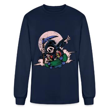 Halloween Gift Killer Skeleton Murderer Skater - Men's Long Sleeve T-Shirt - navy - Front